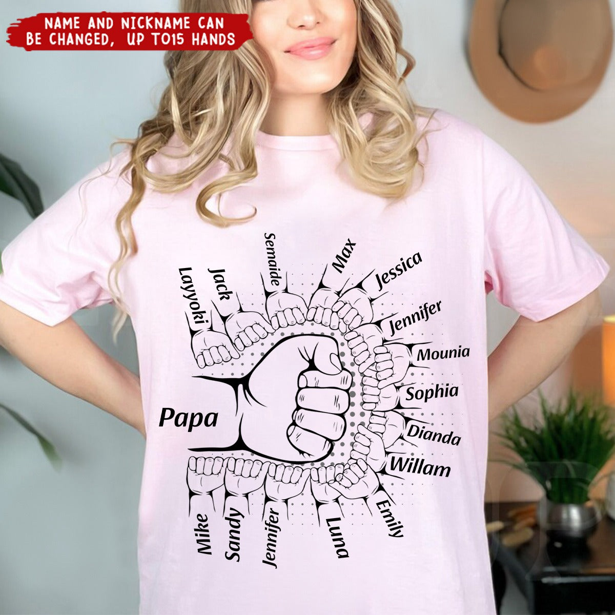Fist Bump With Kids Father's Day For Dad, Grandpa Up To 15 - Personalized Shirt