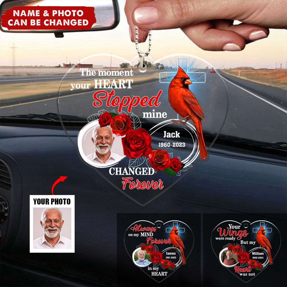 Your Wings Were Ready But My Heart Was Not Upload Photo Personalized Car Ornament