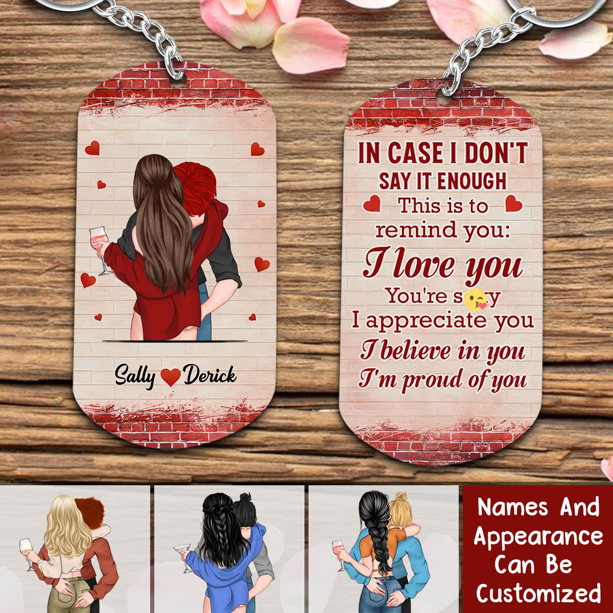 I Love You You're Hot I Appreciate You - Personalized Couple Stainless Steel Keychain