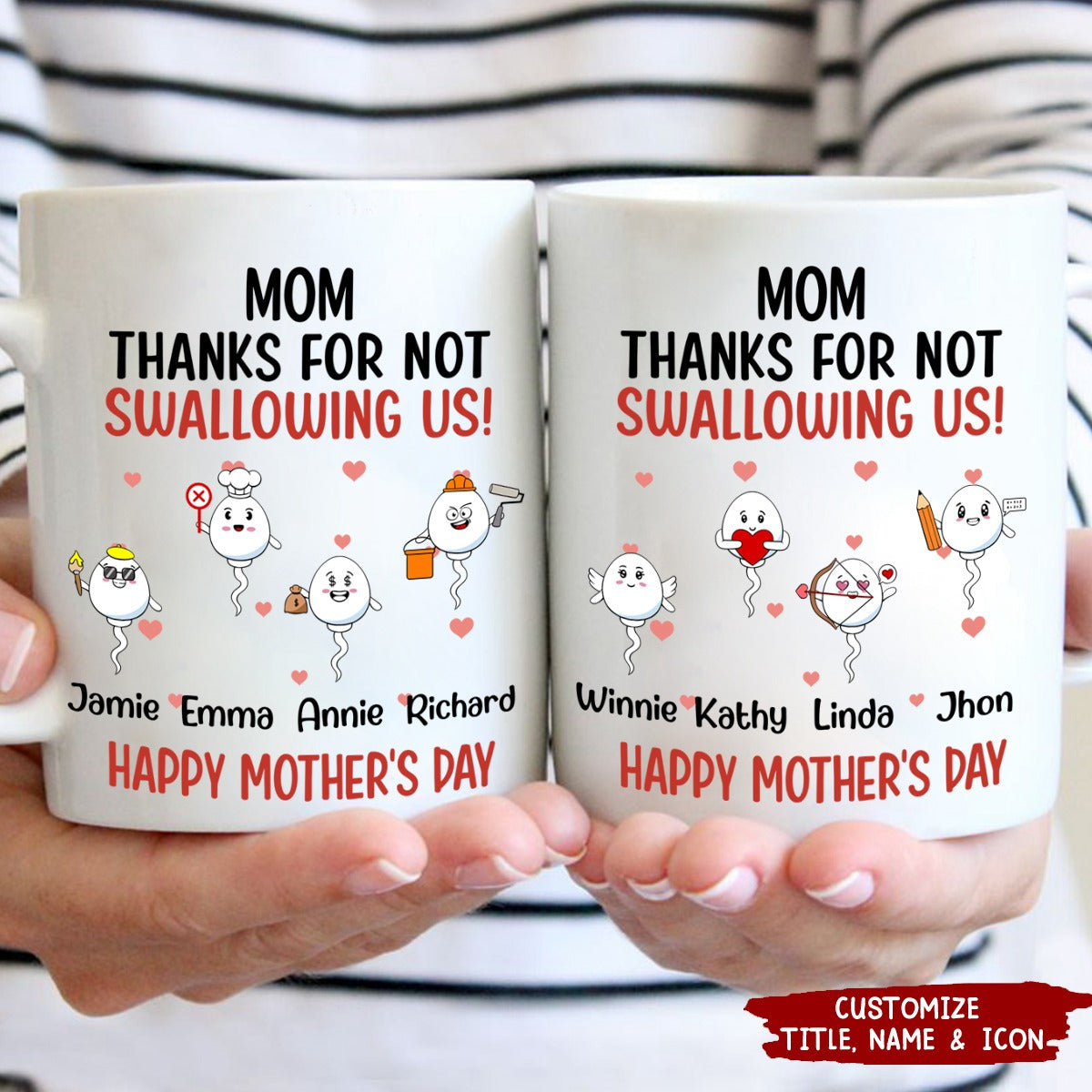 Thanks For Not Swallowing Us Funny Gift For Mother's Day - Personalized Mug