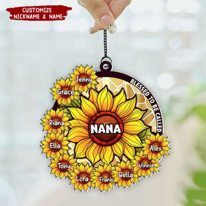 Blessed To Be Called Grandma - Personalized Window Hanging Suncatcher Ornament