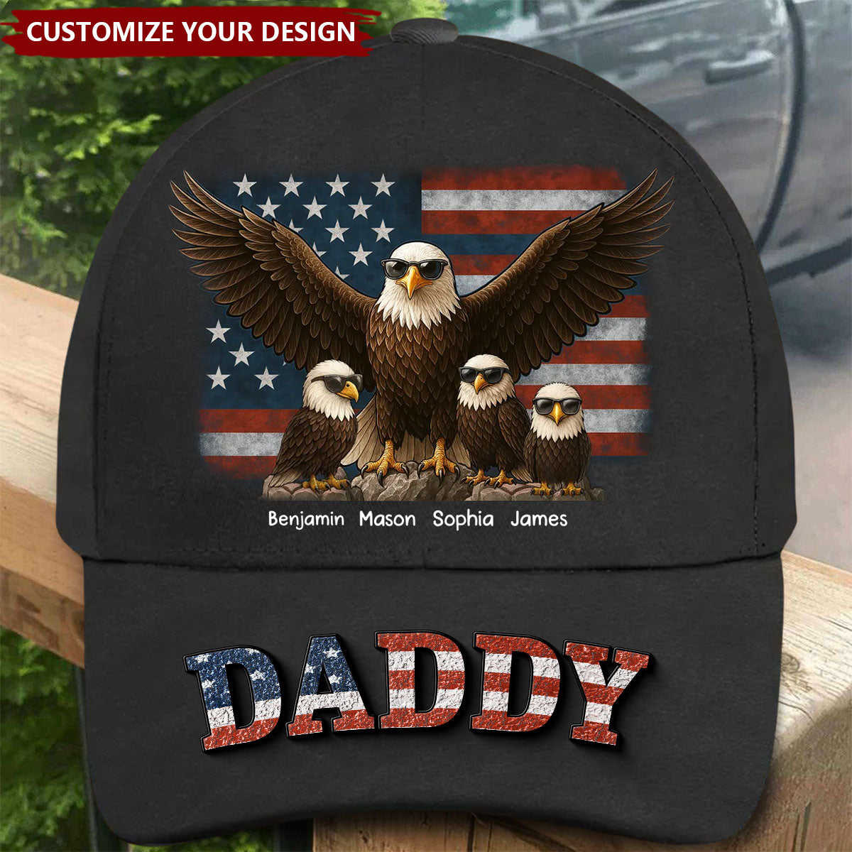 Eagle Dad Granddad - Personalized Classic Cap, Father's Day Gift For Dad, Grandpa