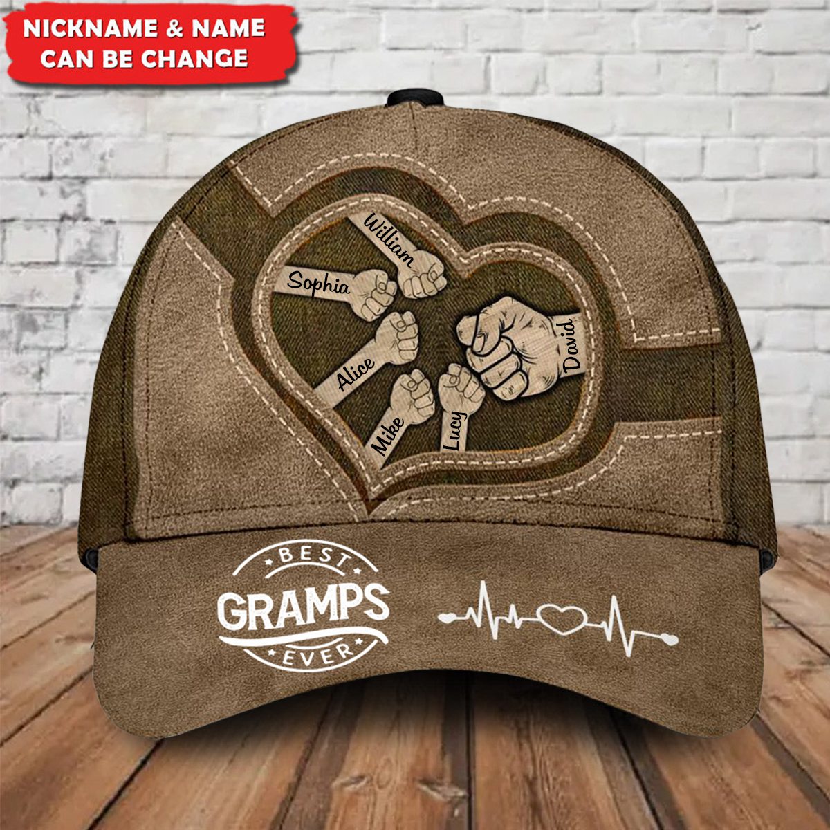 Best Dad Ever Fist Bumps All Over Print Personalized Classic Cap