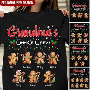 Grandma's Cookie Crew Christmas Personalized Black Shirt