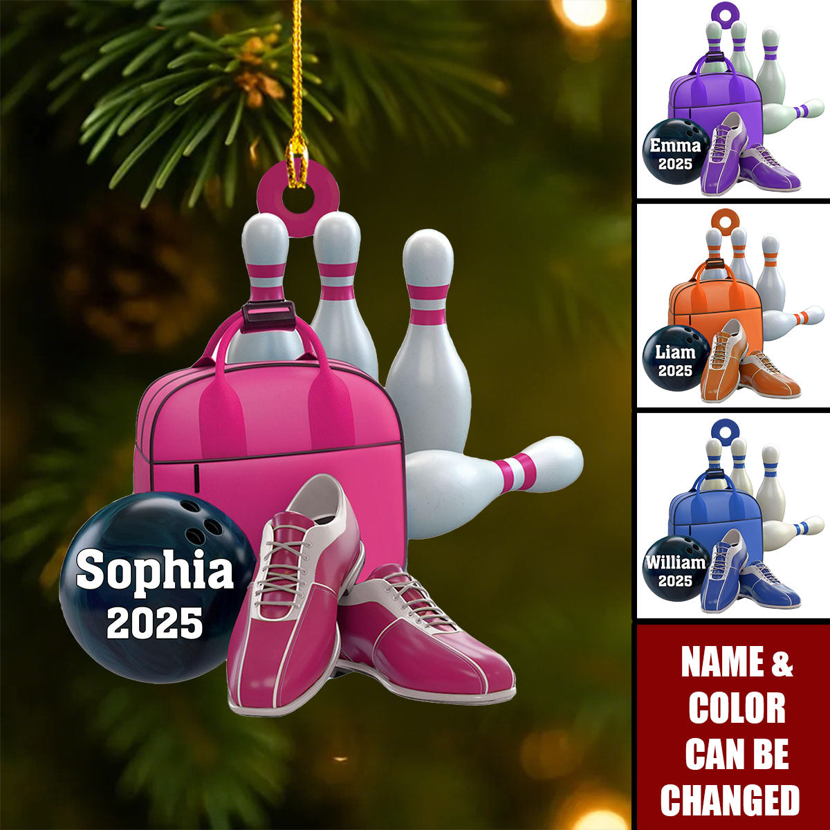 Bowling Personalized Christmas Ornament, Gift For Bowling Lovers