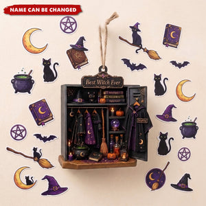 Best Witch Ever, Personalized Custom Wood Ornament, Gift For Witch Lovers