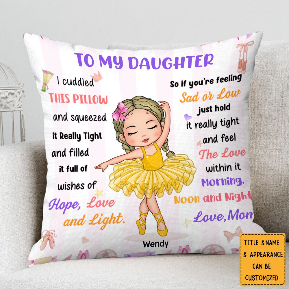 Gift For Granddaughter Daughter Hug This Ballerina Personalized Pillow