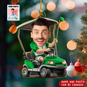 Personalized Golfer Ornament, Face Photo Ornament, Golf Lover Gift