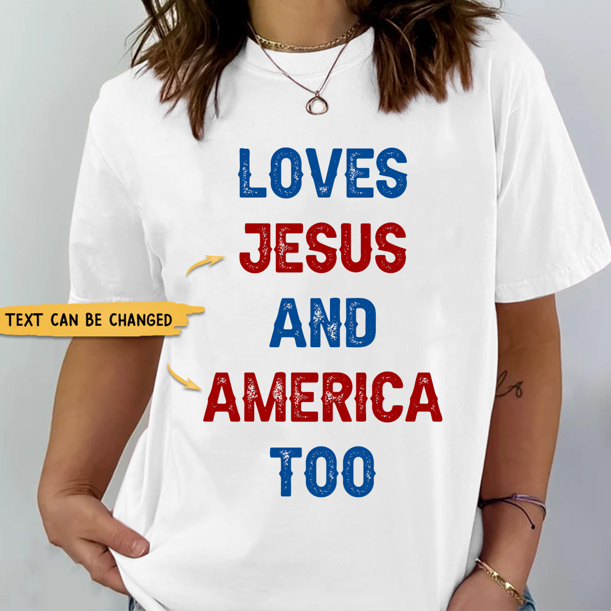 Loves Jesus and America Too Personalized Shirt