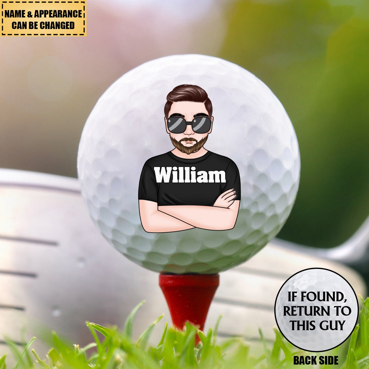 If Found Return To This Guy - Gift For Dad, Father, Grandpa, Golfer, Golf Lover - Personalized Golf Ball