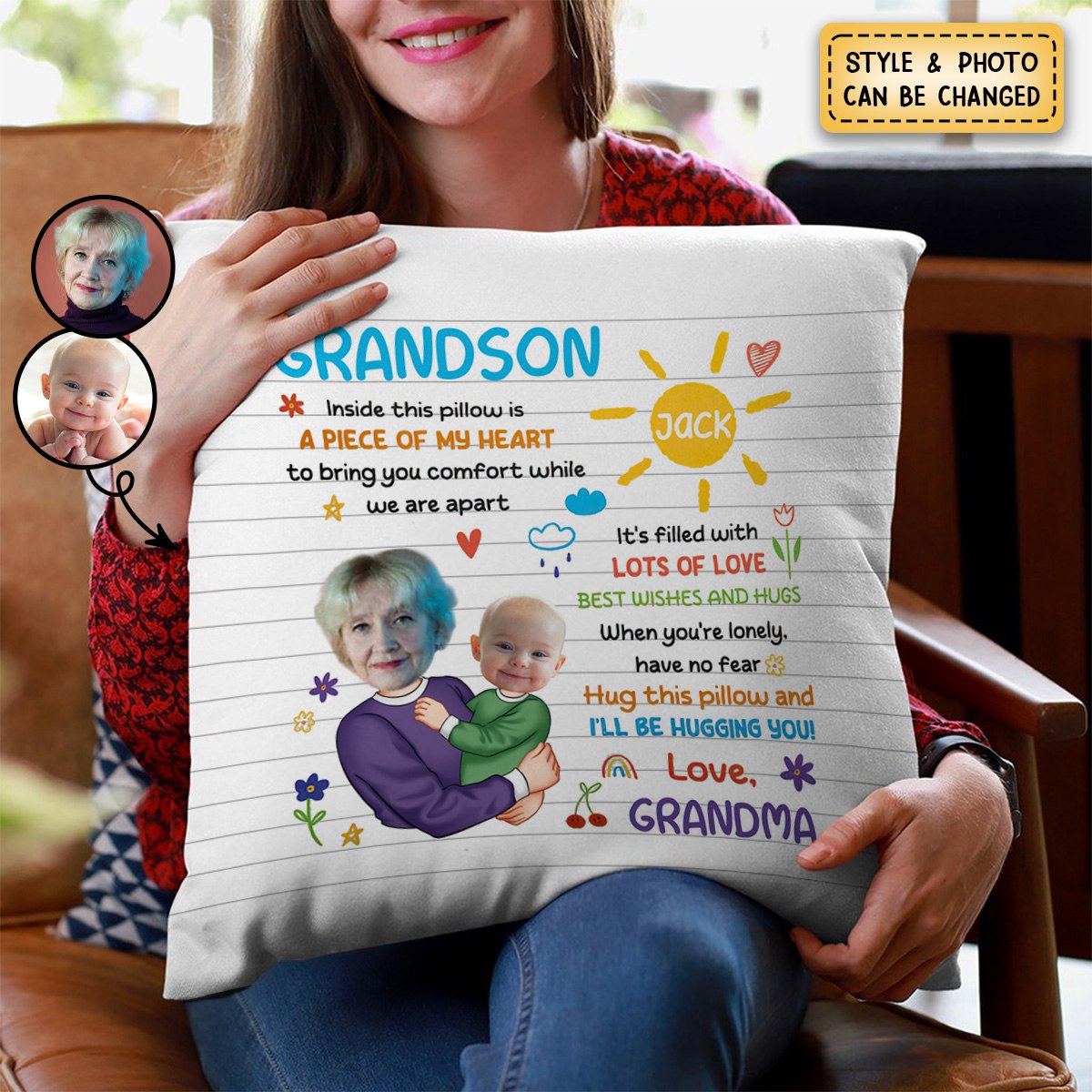 Hug This Pillow & I'll Be Hugging You! - Personalized Photo Pillow