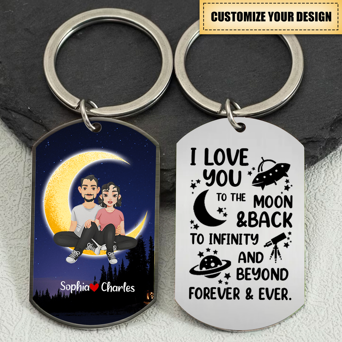 Romantic Couple, Hugging Each Other Lean On Each Other Couple , Personalized Keychain, Couple Gifts