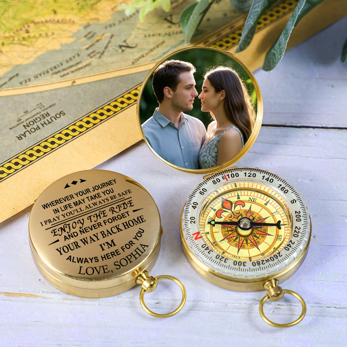 Custom Photo I'm Always Here For You - Personalized Compass