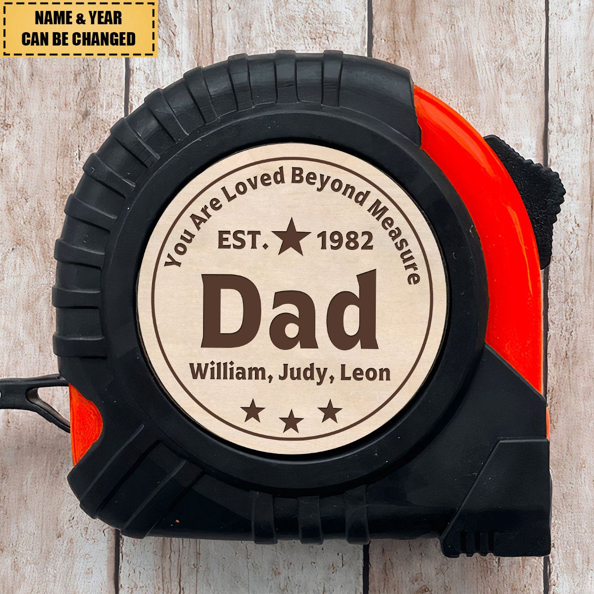 You're Loved Beyond Measure - Family Personalized Custom Tape Measure - Father's Day, Birthday Gift For Dad, Grandpa