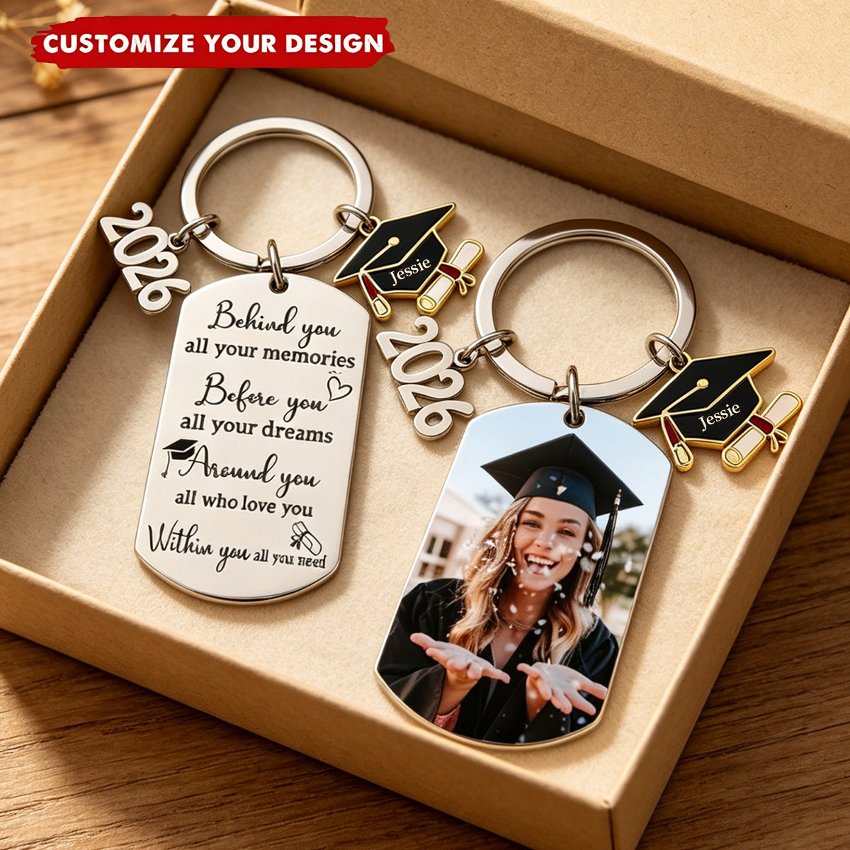 Class Of 2026 Graduation - Personalized Graduation Keychain With Photo
