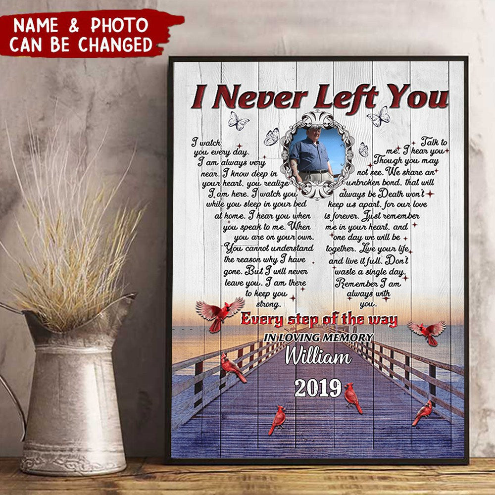 Custom Photo I Never Left You I am Always With You - Memorial Canvas - Memorial Chrsitmas Gifts Personalized Custom Framed Canvas Wall Art