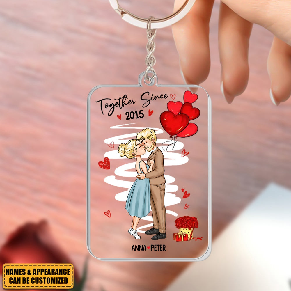 We've Been Together Since - Personalized Acrylic Keychain,  Valentine's Day Gift For Couple