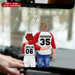 Baseball Dad And Kid Personalized Acrylic Ornament