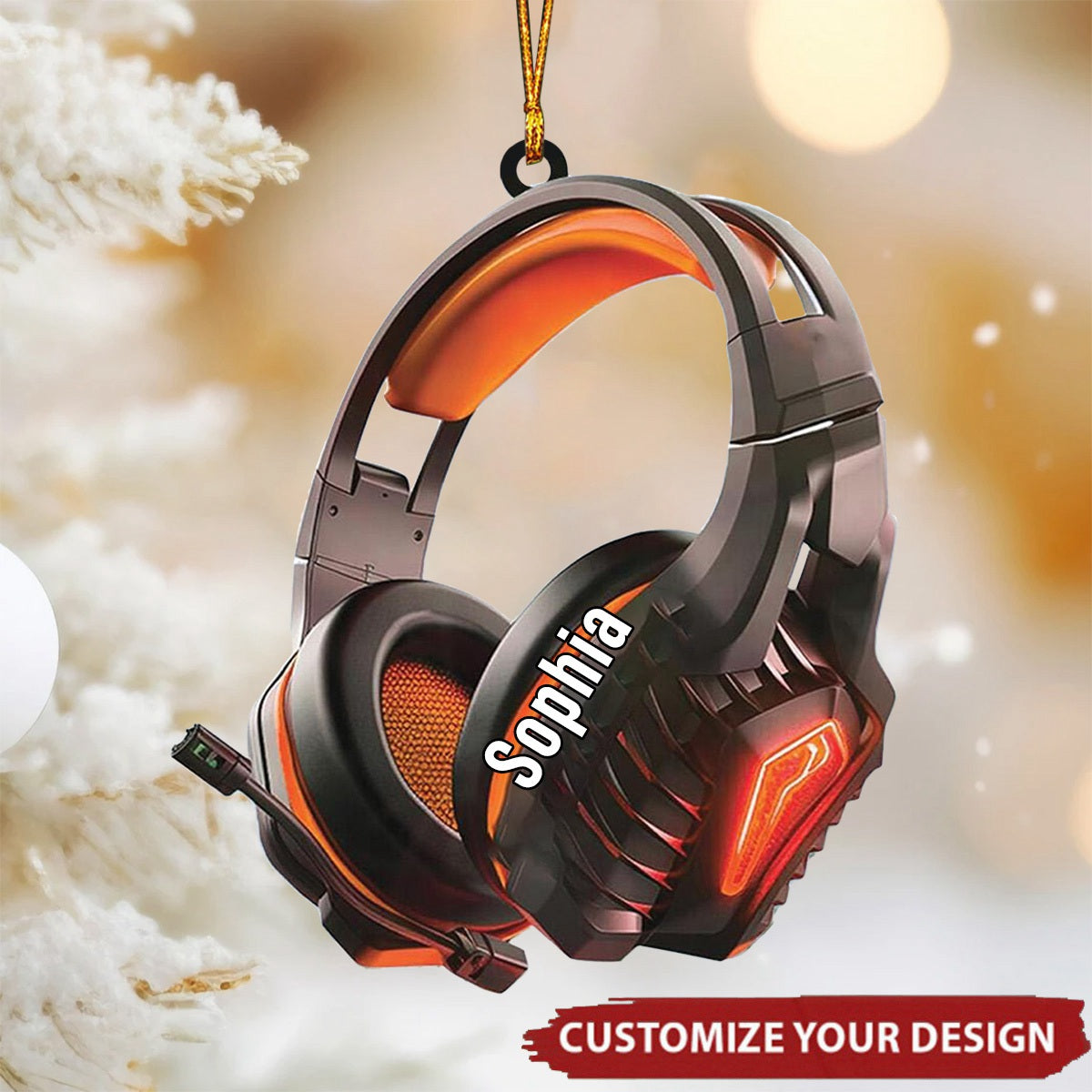 Personalized Gaming Head Phones Christmas Ornament - Gift For Gamer