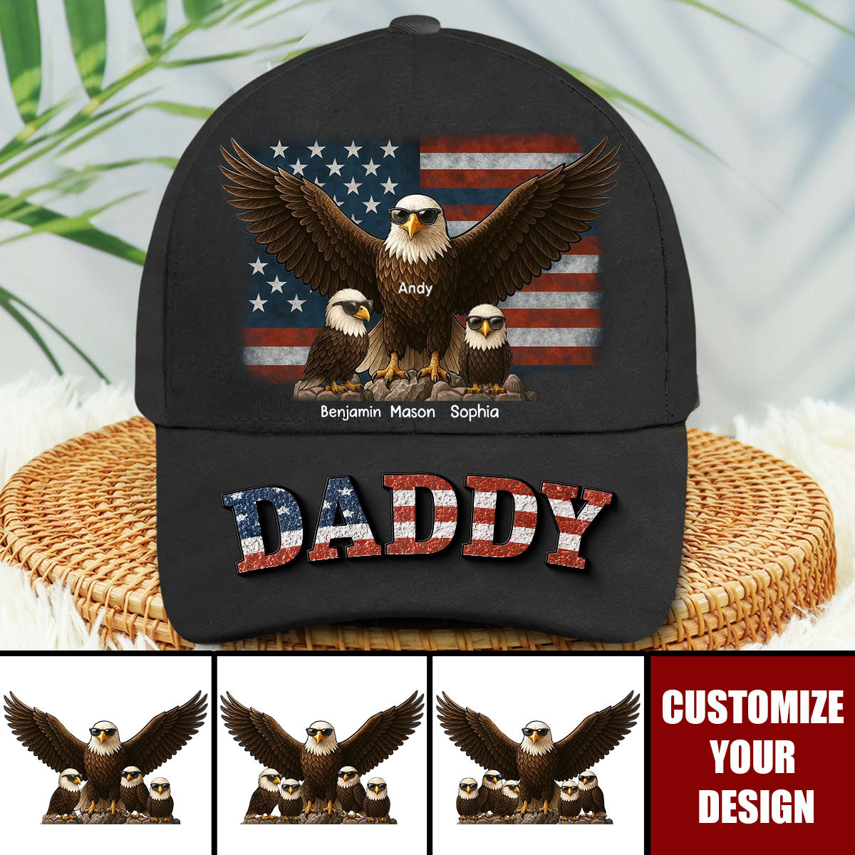 Eagle Dad Granddad - Personalized Classic Cap, Father's Day Gift For Dad, Grandpa