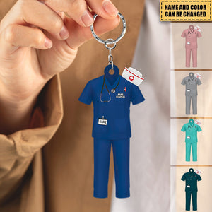 Nurse Uniform Keychain, Personalized Acrylic Keychain,Gift For Nurse