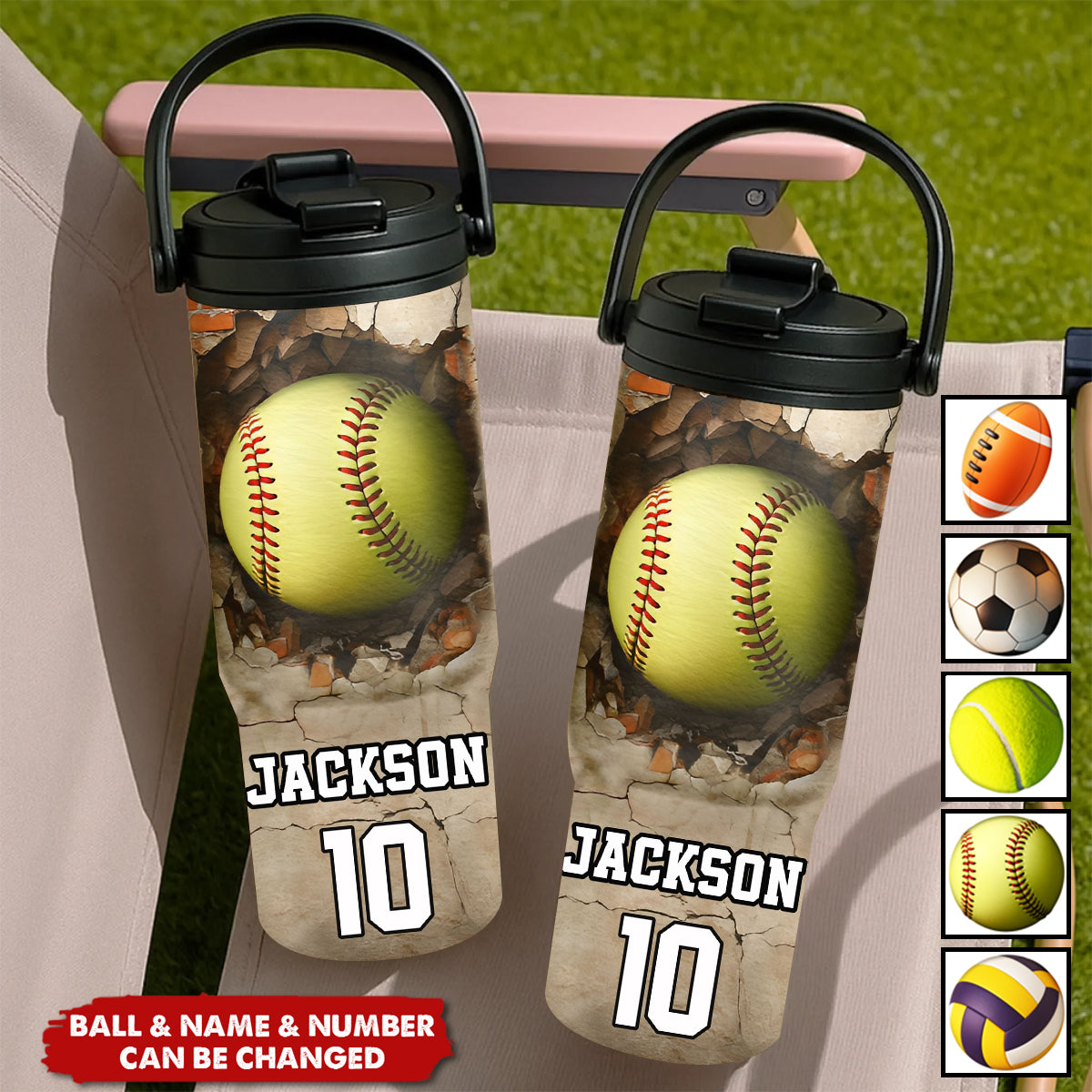 Sport Gifts For Kid - Personalized 30oz Tumbler With Handle
