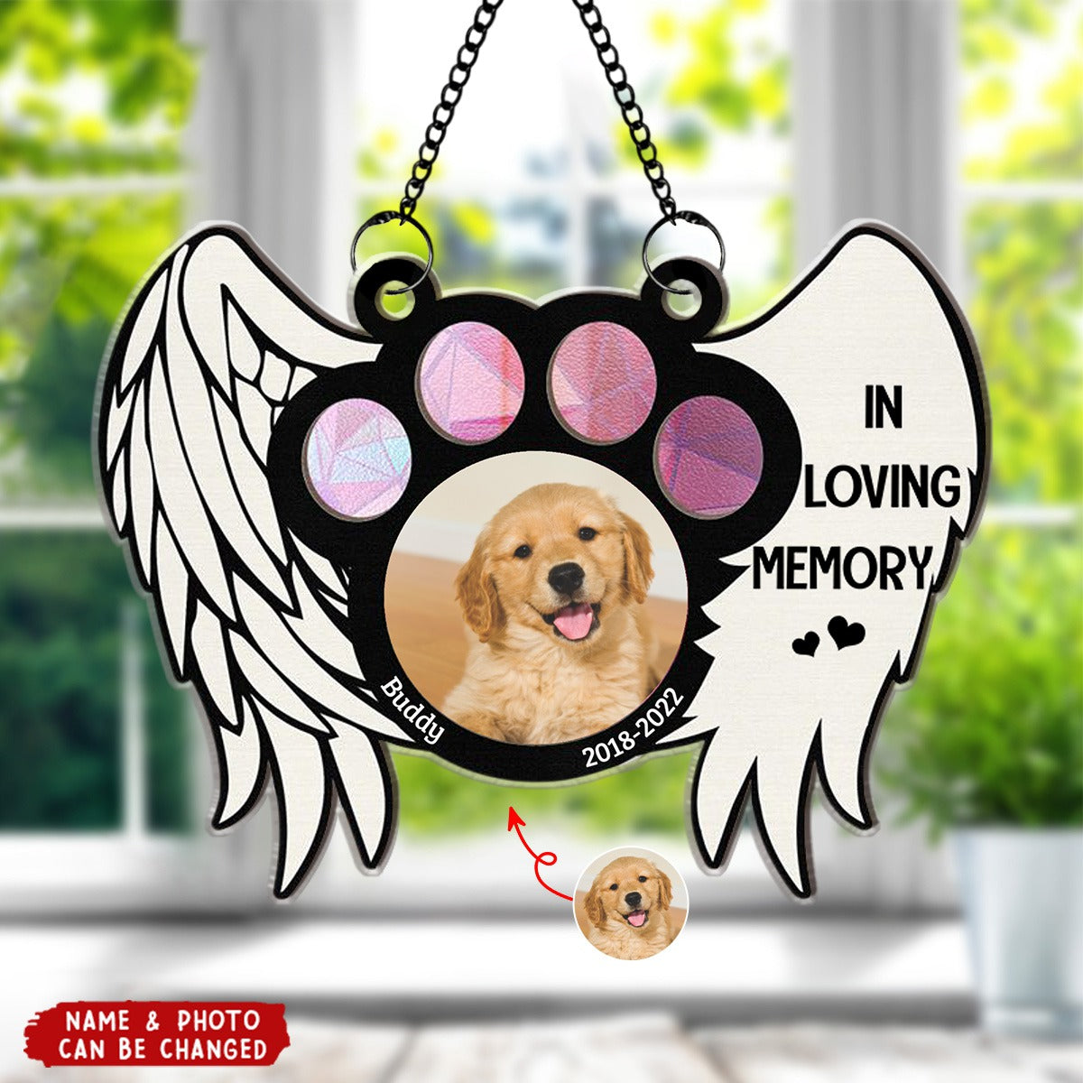 Custom Photo The Moment Your Heart Stopped Memorial - Personalized Window Hanging Suncatcher Ornament