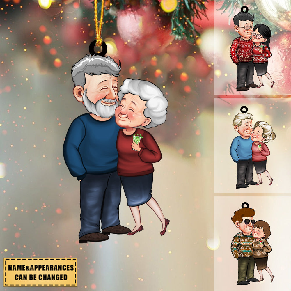 A Gift To My Wife, A Couple In A Standing Embrace. - Personalized Christmas Ornament