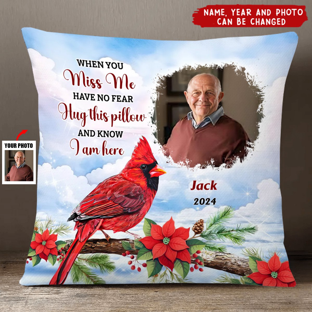 Personalized Memorial Gift For Loss Of Love One Hug This Pillow
