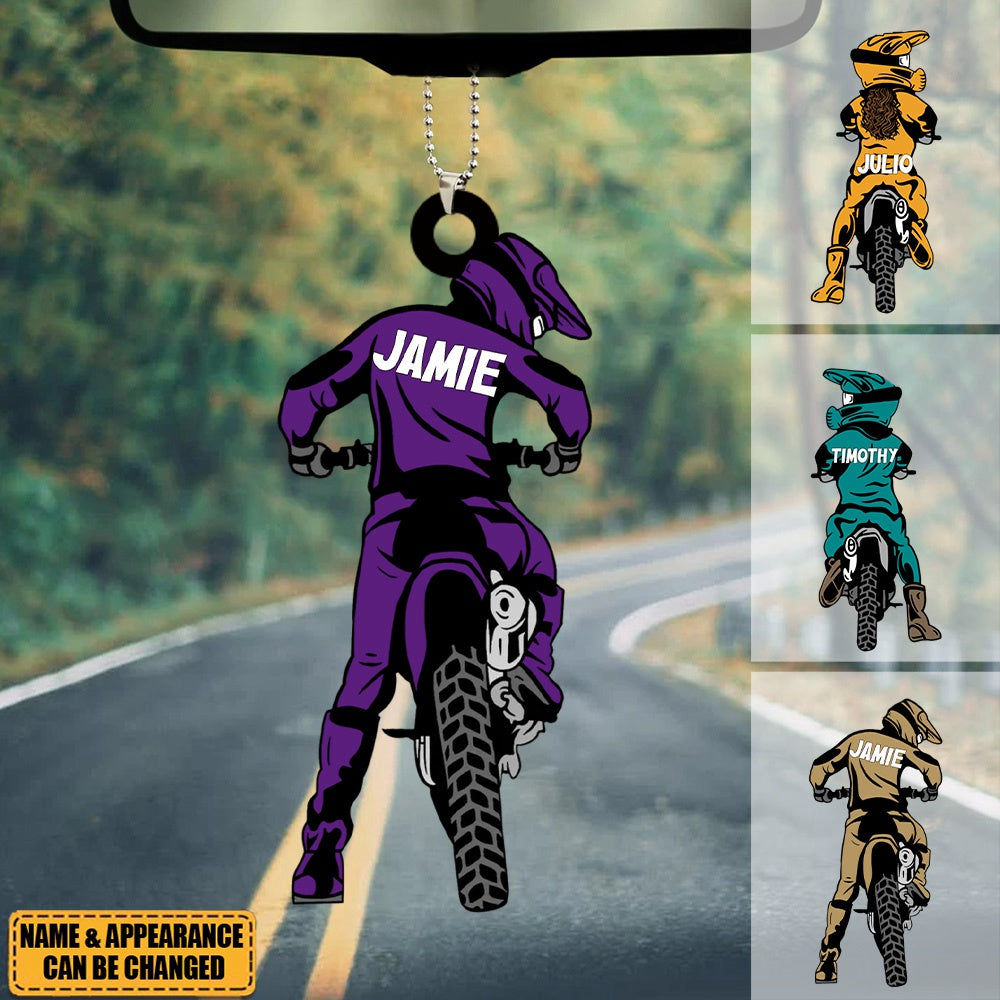 Racing Doll Personalized Acrylic Ornament, Gift For Motocross Family, Motor Racers