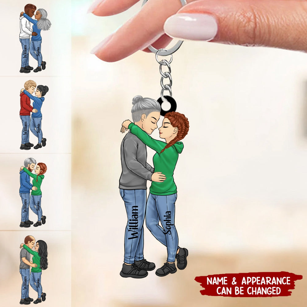 Couple Personalized Acrylic Keychain - Gift For Husband Wife, Anniversary