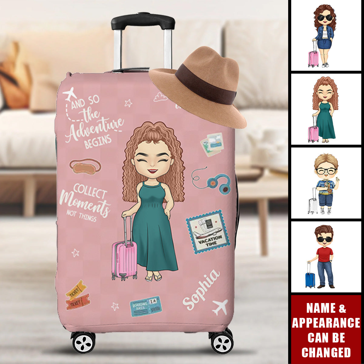 Love Is An Endless Journey - Travel Personalized Custom Luggage Cover - Summer Vacation Gift, Gift For Adventure Travel Lovers