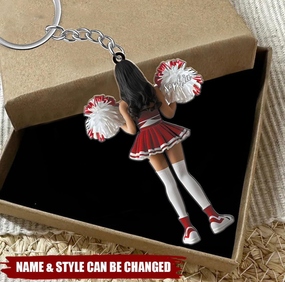 Custom Name Keepsake - Personalized Cheerleader Acrylic Keychain