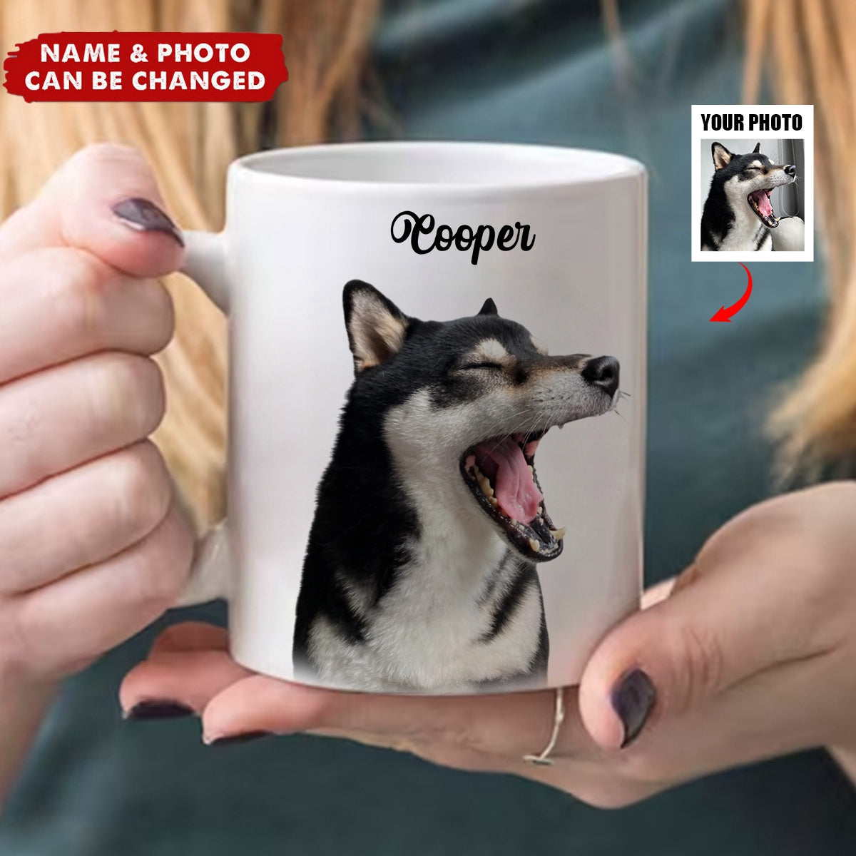 Custom Pet Photo Name Mug - Personalized Dog Mug