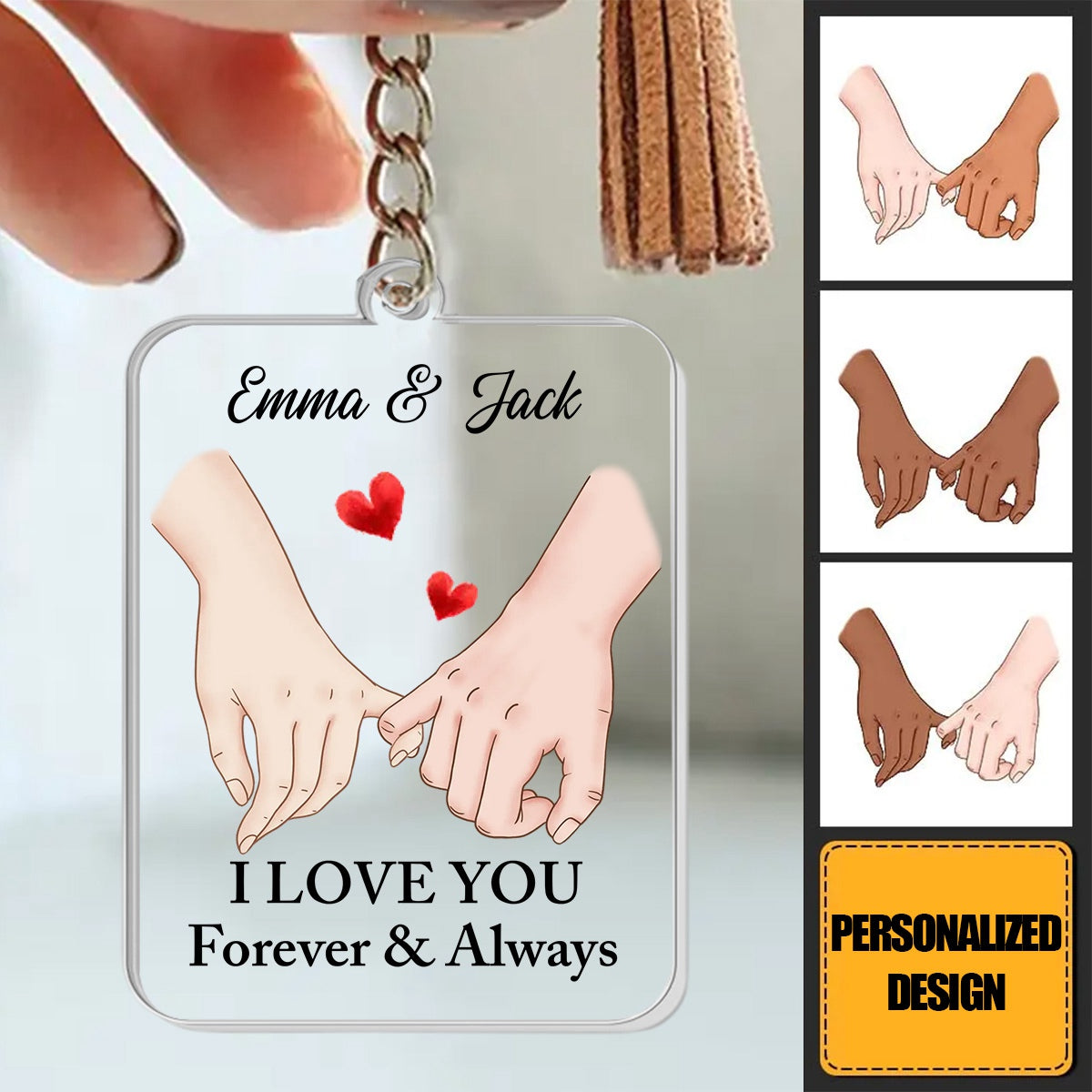 Personalized Gift For Husband Wife Anniversary I Love You Forever & Always Acrylic Keychain