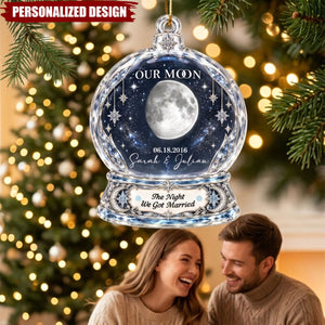 Our Moon Couple Custom Moon Phase by Date  - Personalized Acrylic Ornament