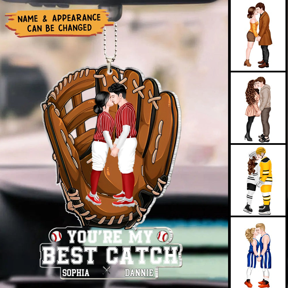 Baseball Couple, You're My Best Match, Valentine Gifts, Couple Gifts - Personalized Car Ornament