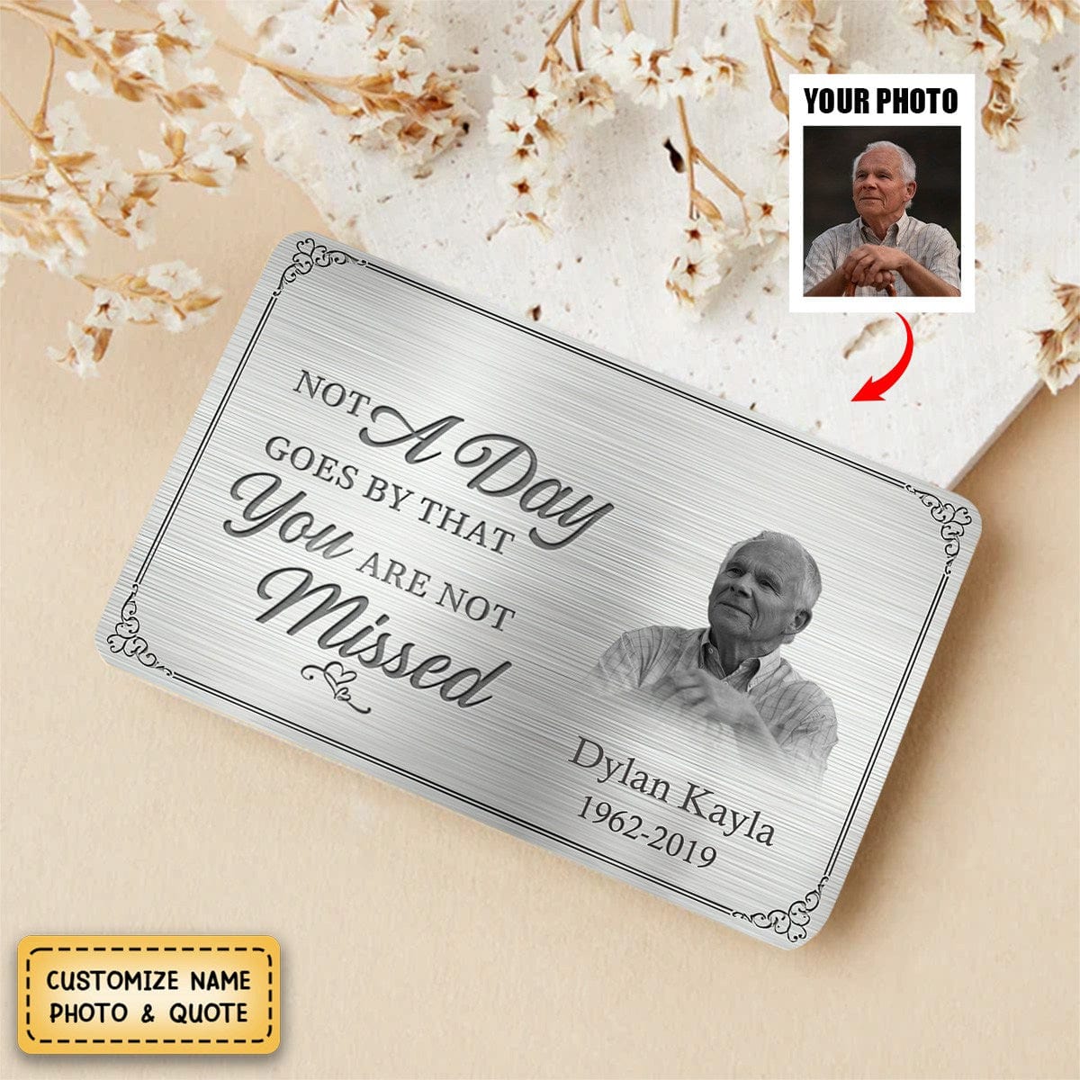 I'll Carry You With Me Until I See You Again - Personalized Photo Stainless Steel Wallet Card