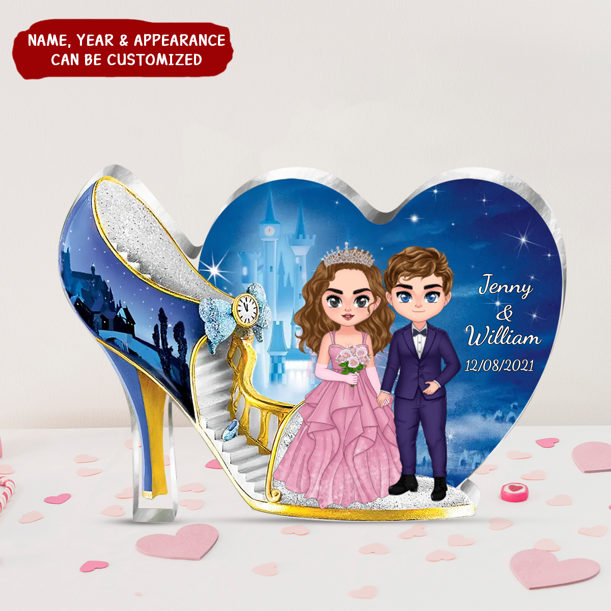 Wedding Couple Personalized Acrylic Plaque - Wedding Anniversary Gift Idea For Couple