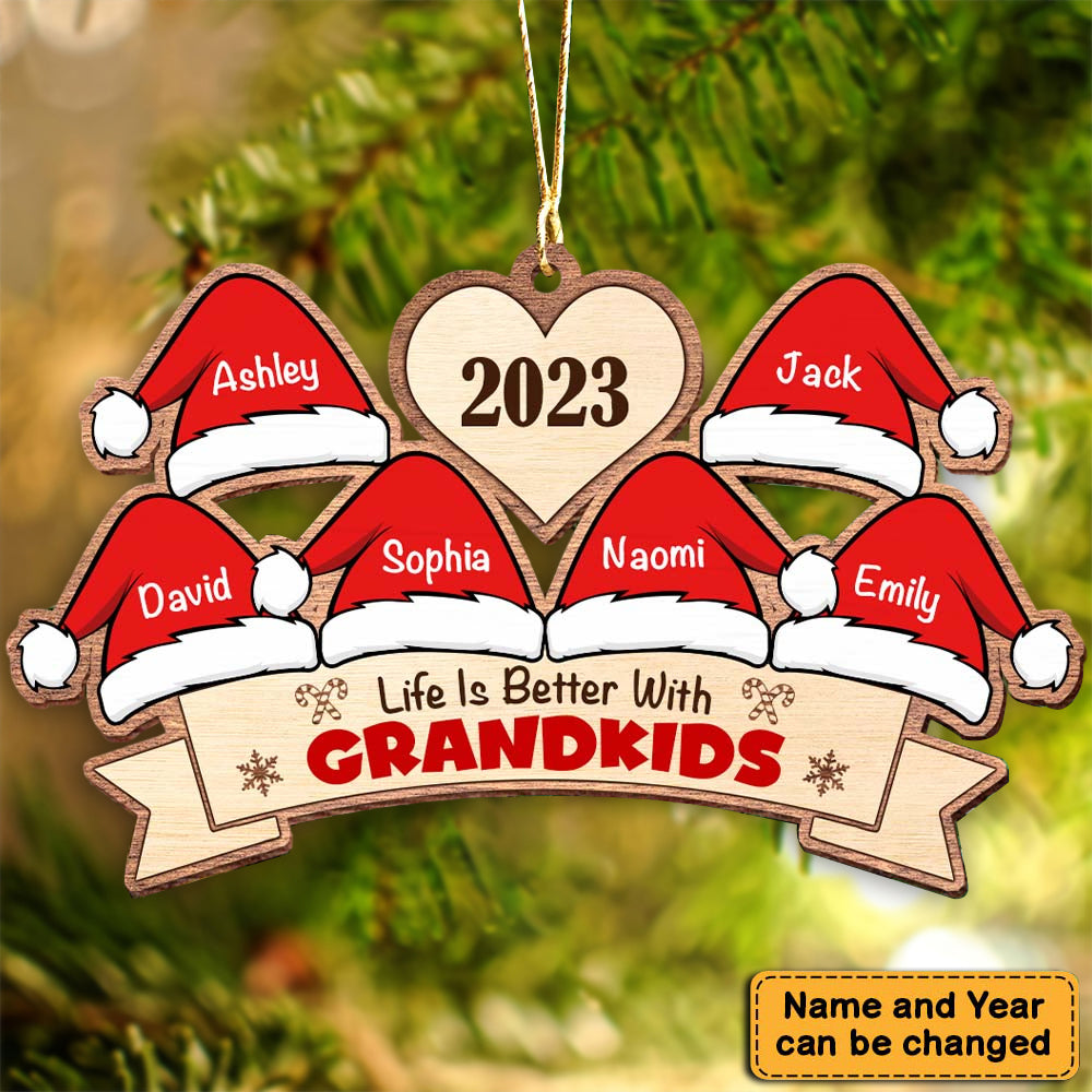 Christmas Gift For Grandma Santa Hats Ornament