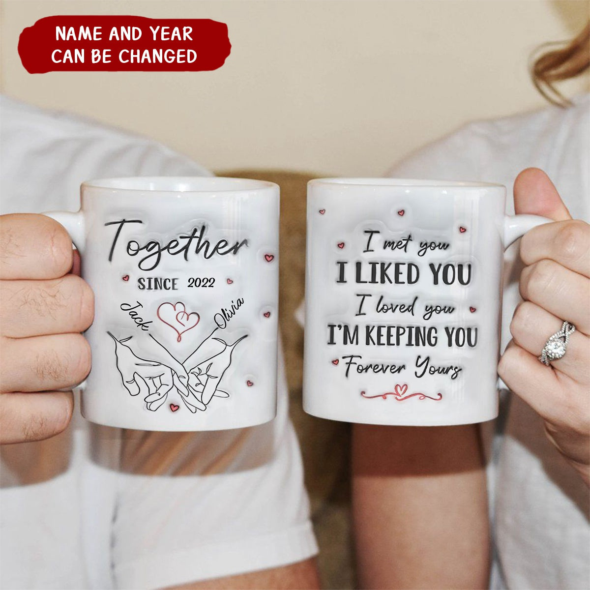 You're My Queen - Couple Personalized 3D Inflated Effect Printed Mug - Gift For Husband Wife, Anniversary
