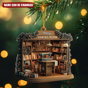 Celebrating The Joy Of Crafting Sewing Room Awaits, Custom Wood Ornament