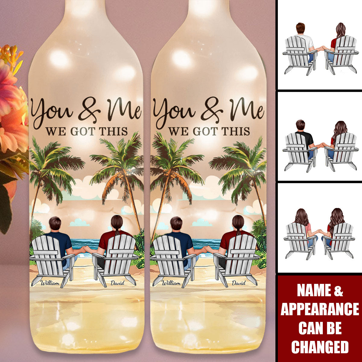 You & Me We Got This - Personalized Couple Bottle Lamp