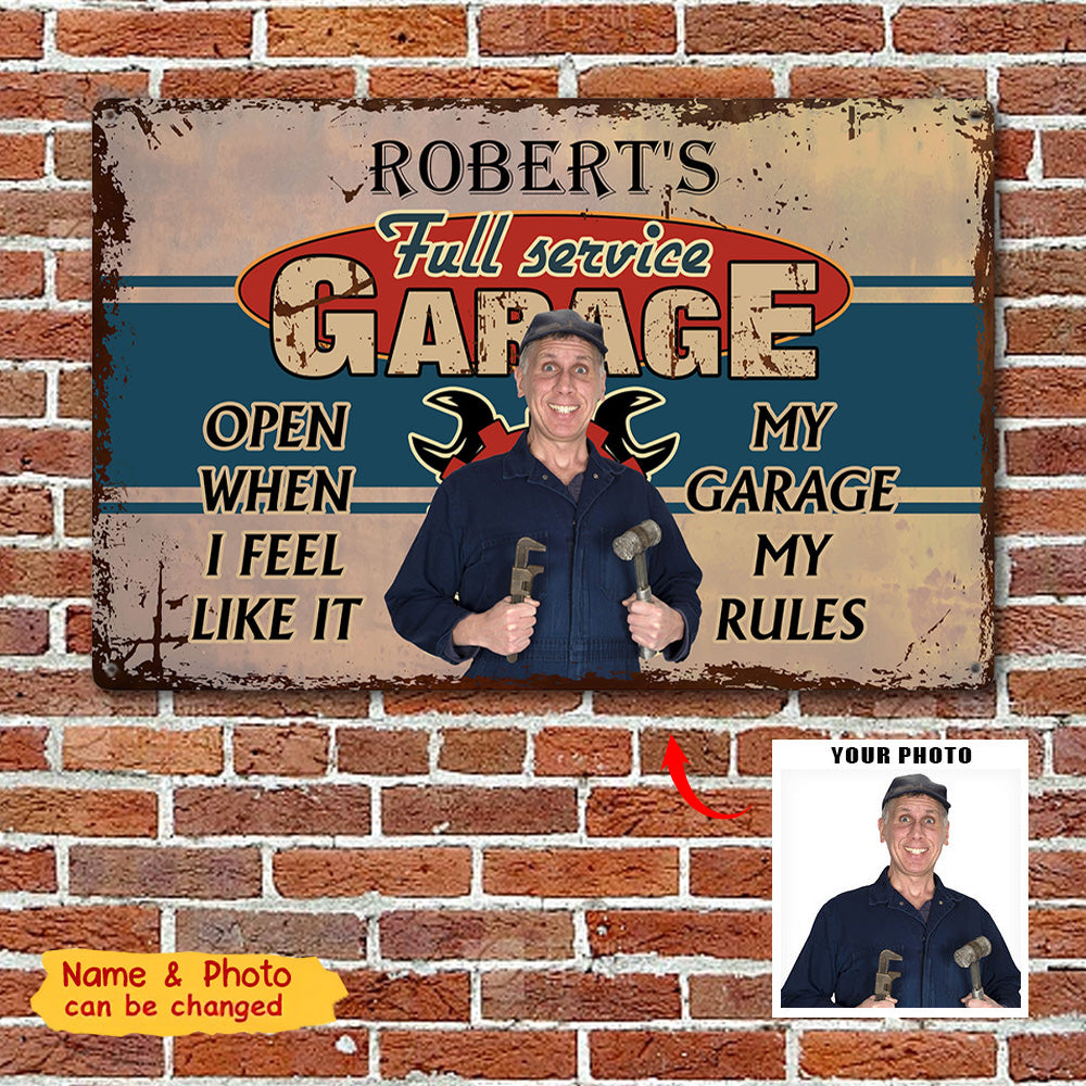 Full Service Garage - Personalized Metal Photo Sign