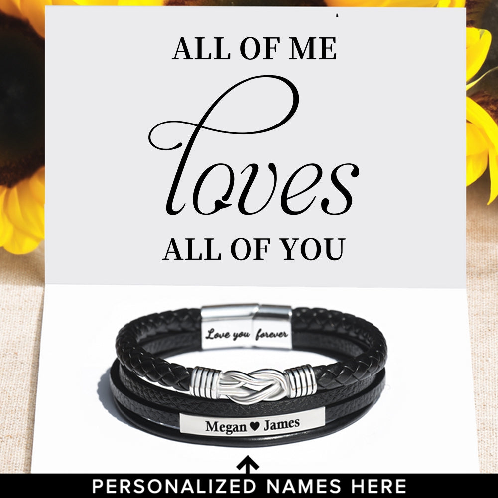 Personalized Couple Forever And Always Linked Magnetic Clasp Bracelet