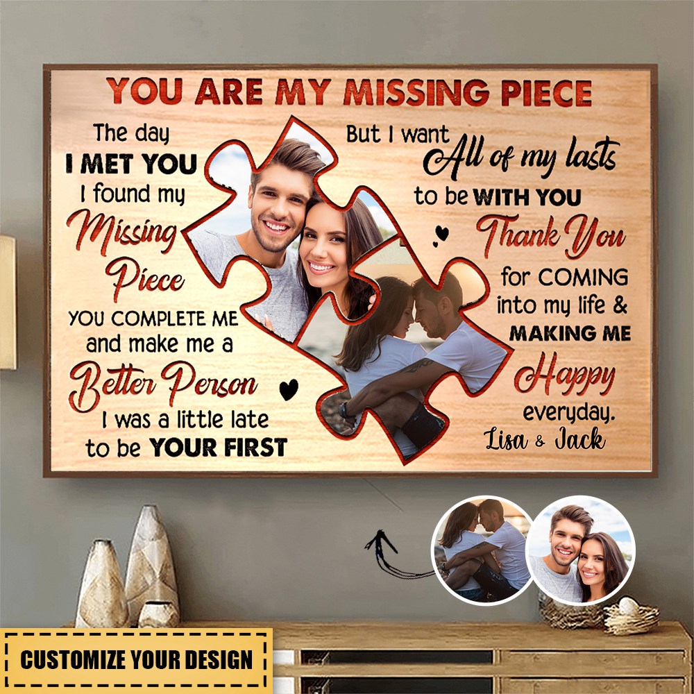 You Are My Missing Piece - Personalized  Poster - Gift For Couple