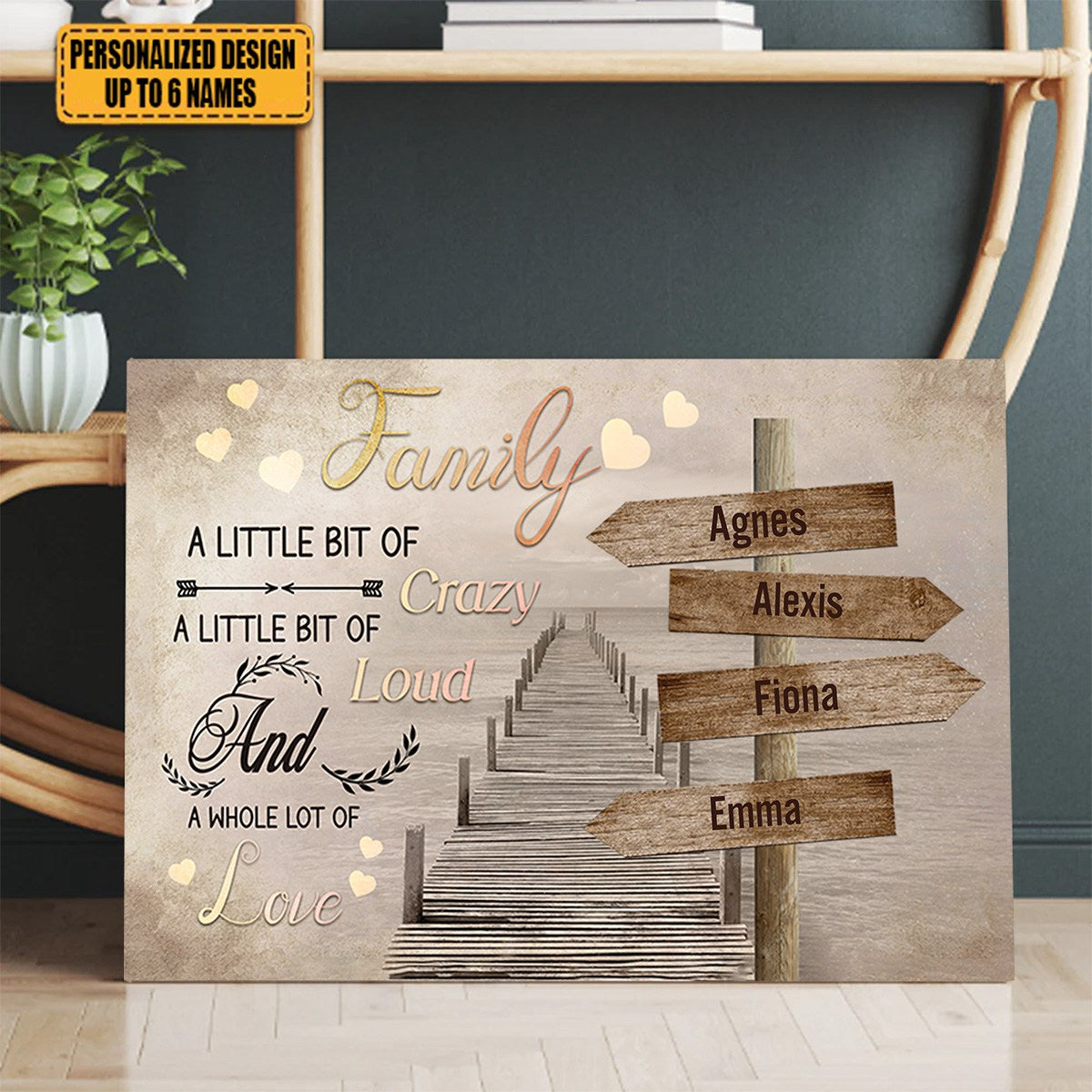 A Little Bit Of Crazy Gift For Family Personalized Canvas