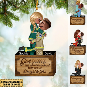 Personalized Couple Portrait, Firefighter, Nurse, Police Officer, Teacher Christmas Ornament Gifts by Occupation