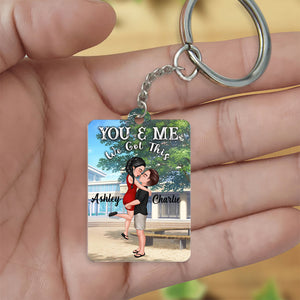 Hugging Kissing Doll Couple Campus Personalized Acrylic Keychain