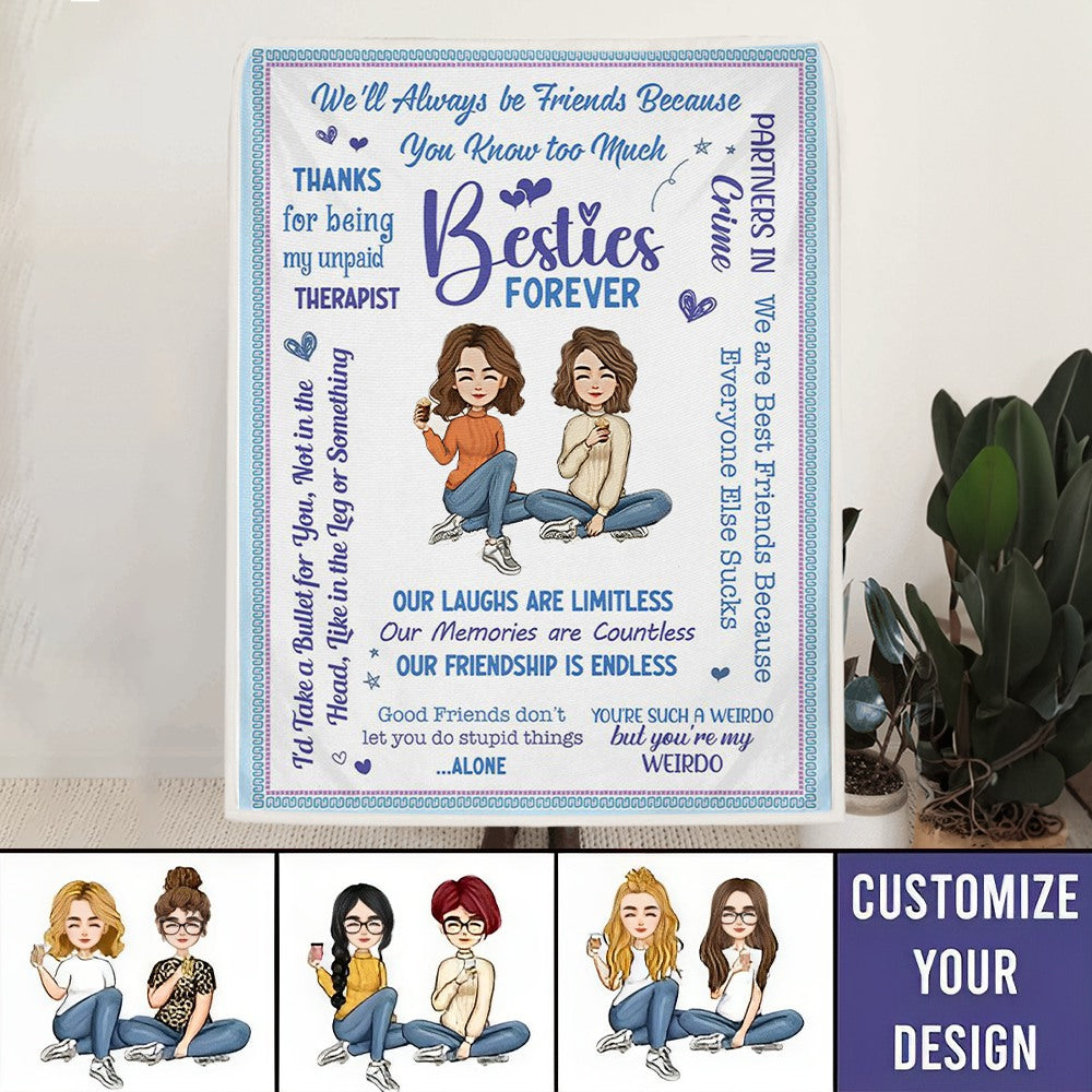 Besties Forever - Personalized Blanket